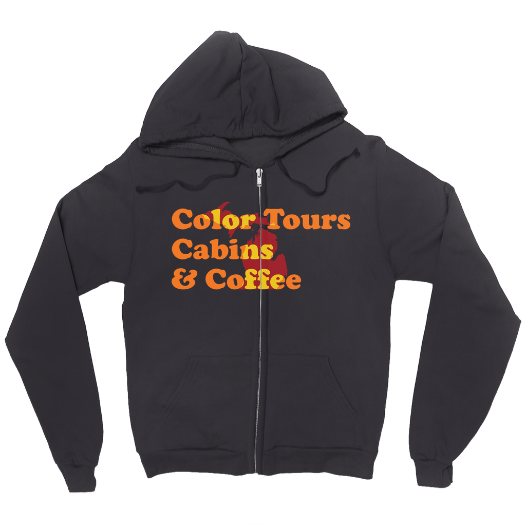 Color Tours Cabins and Coffee | Michigan Full Zip Fall Hoodie