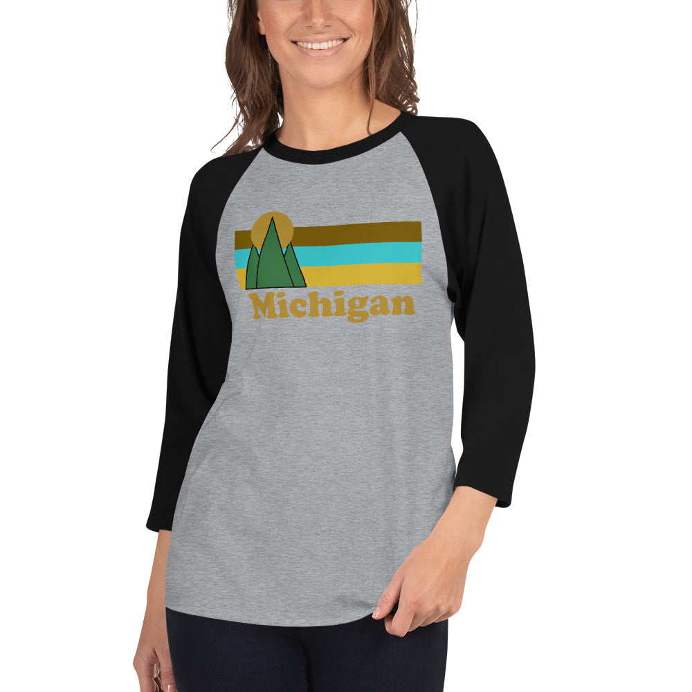 Sunrise Pines - 3/4 sleeve raglan shirt