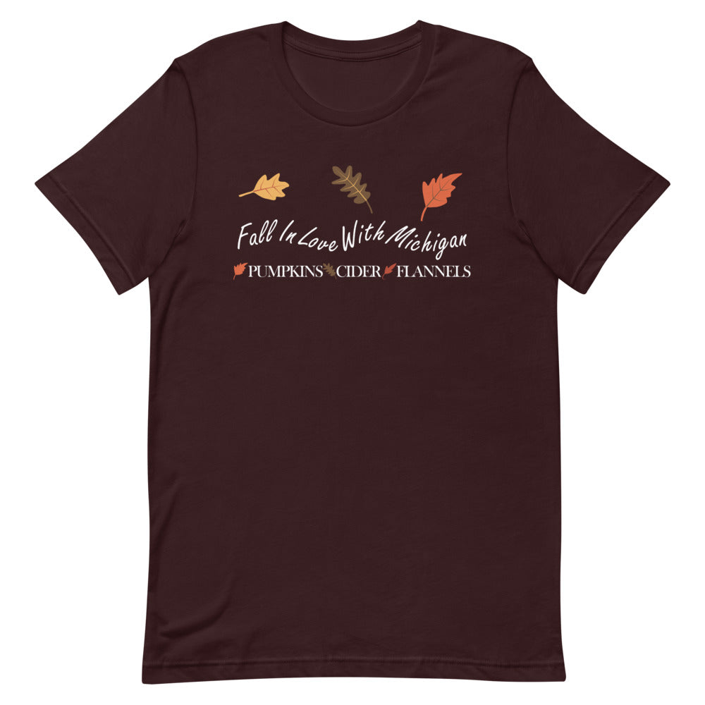 Fall in Love with Michigan | Michigan Fall T-Shirt