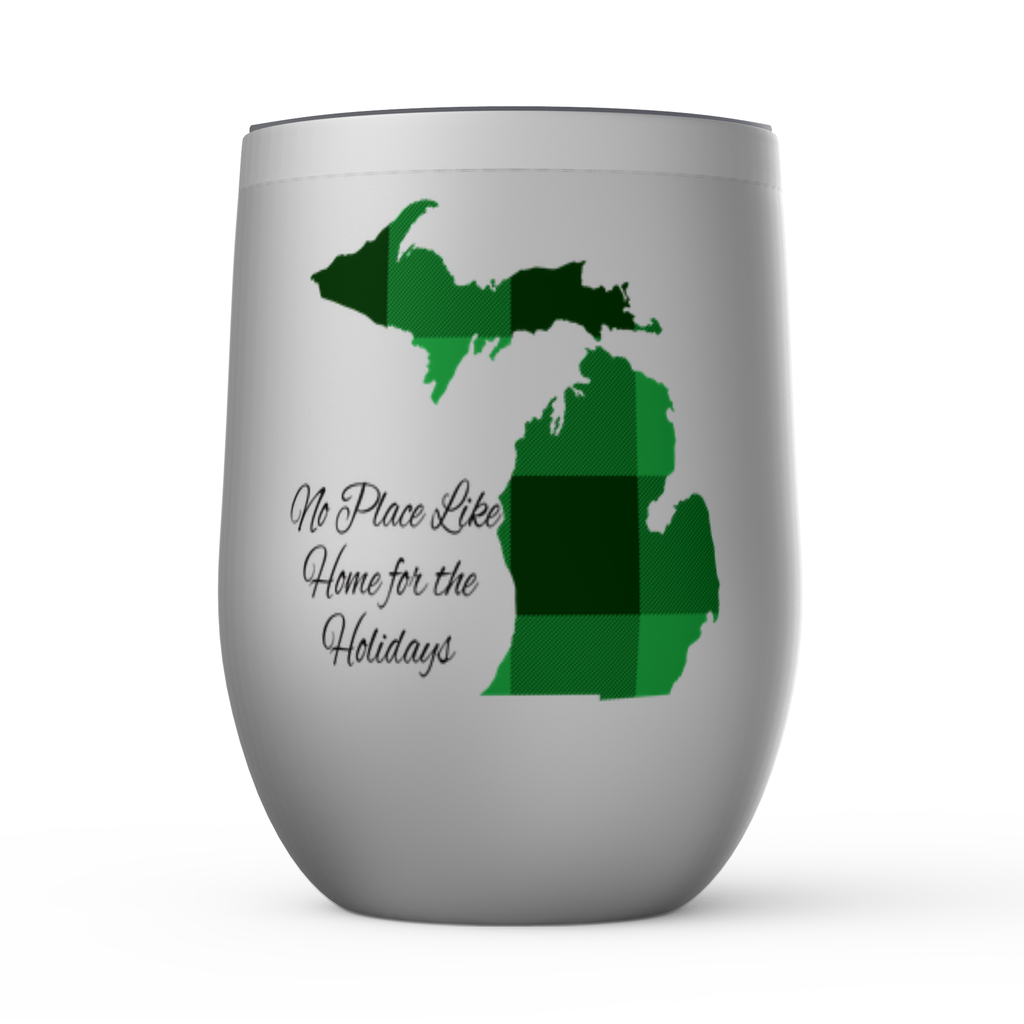 Green Buffalo Check - Michigan Wine Tumbler