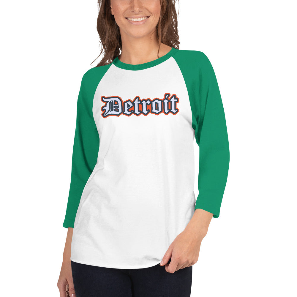 Summertime Detroit - 3/4 sleeve raglan shirt