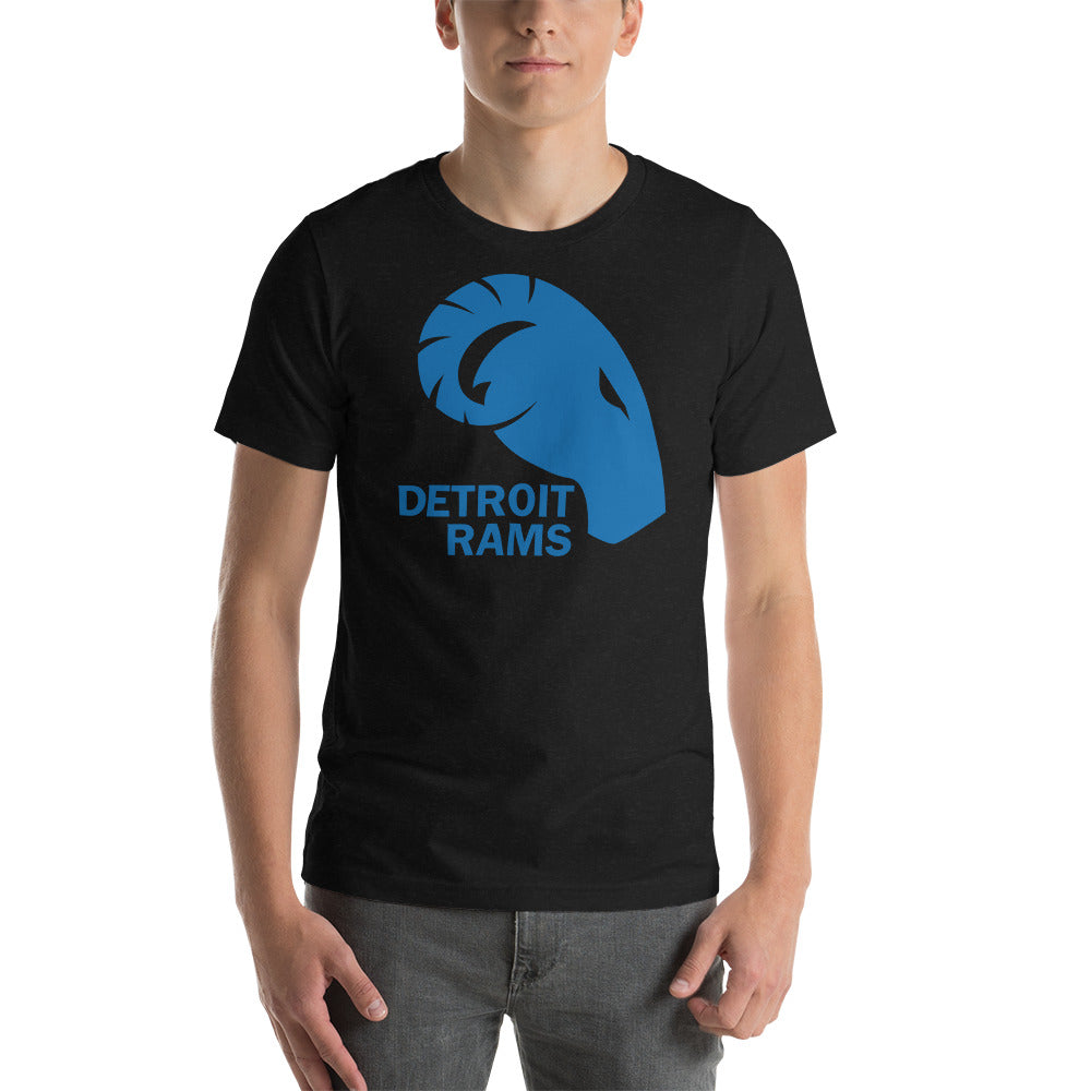 Mi Tees Detroit Rams T Shirt Black Heather / L